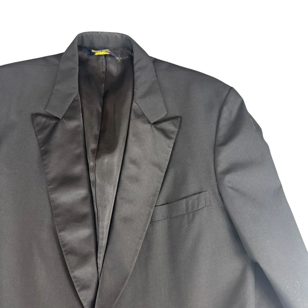 Brooks‎ Brothers Mens Black Tuxedo Jacket Peak Lapel Single Button Size 44L